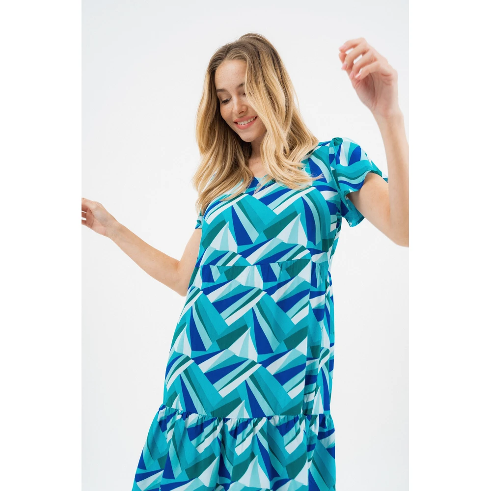 BUDMIL Summer dress Female XS turcoise pattern