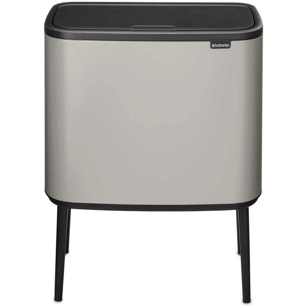 BRABANTIA Bo Touch Bin nyomófedeles waste collection 36L lábakon standing steel hamvasszürke - 254987 BR254987