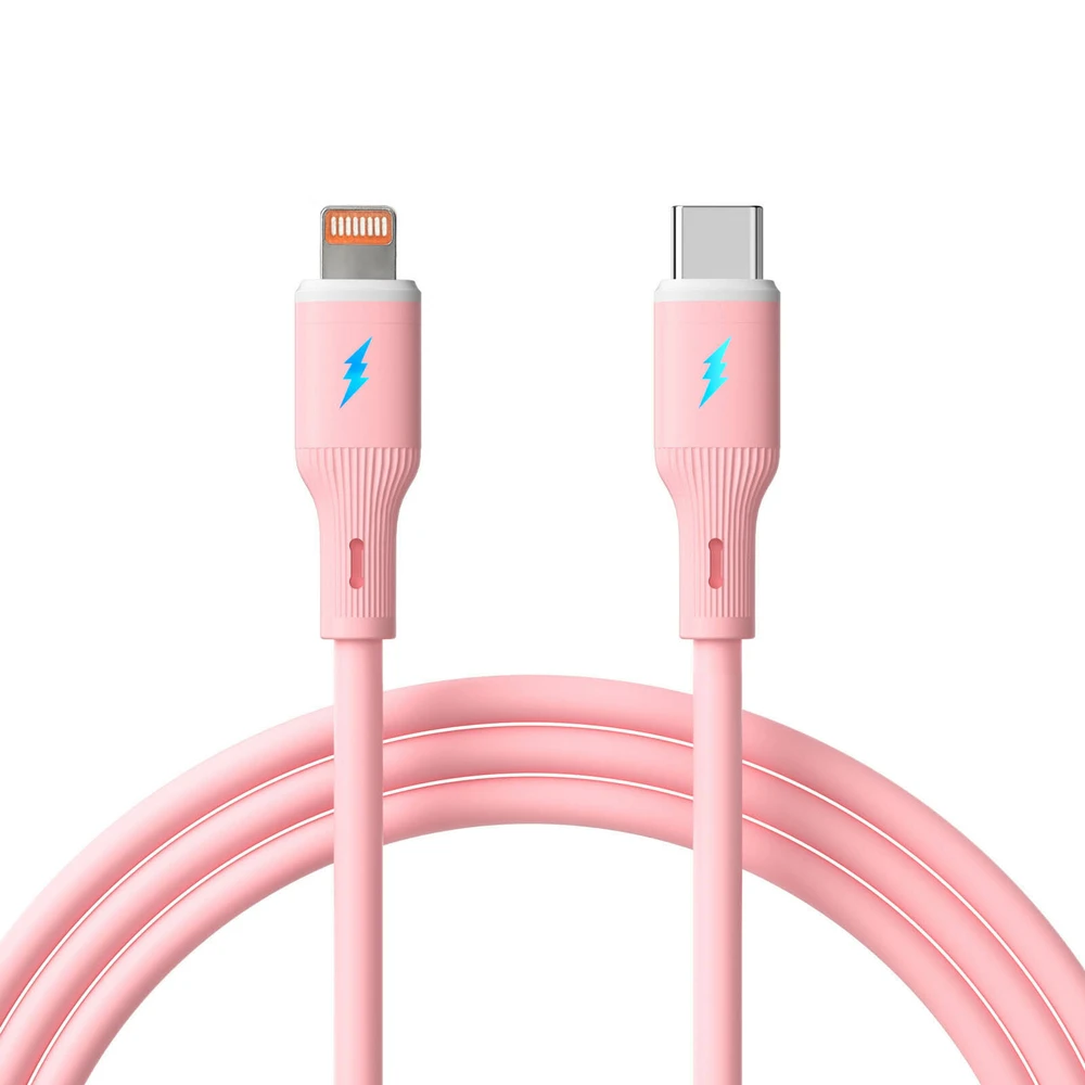 AKYGA USB 2.0 Type C Lightning Töltő/adat Pink 1m AK-USB-71