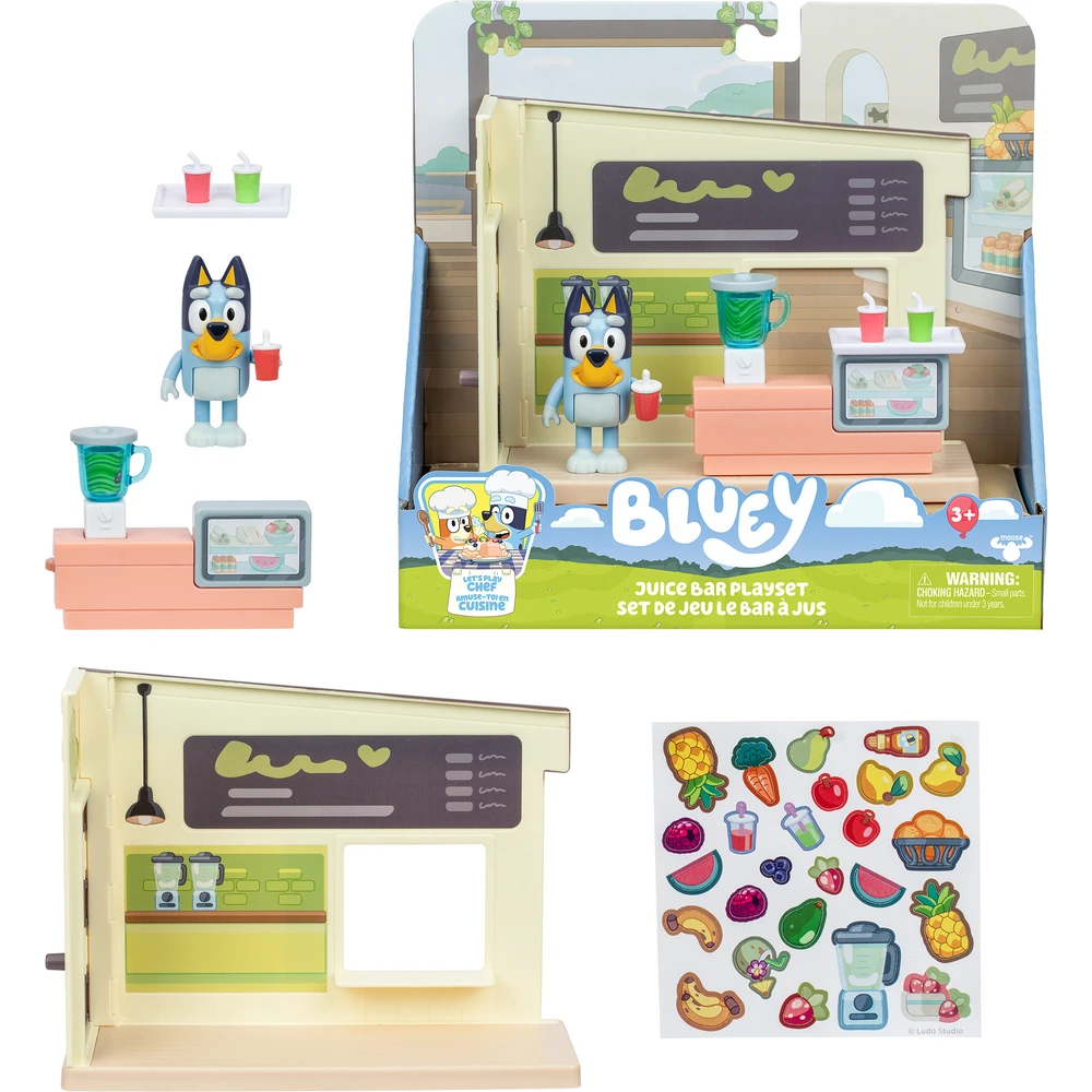 MOOSE TOYS Bluey Séf játszóhely mini set gyümölcslé bár 18920