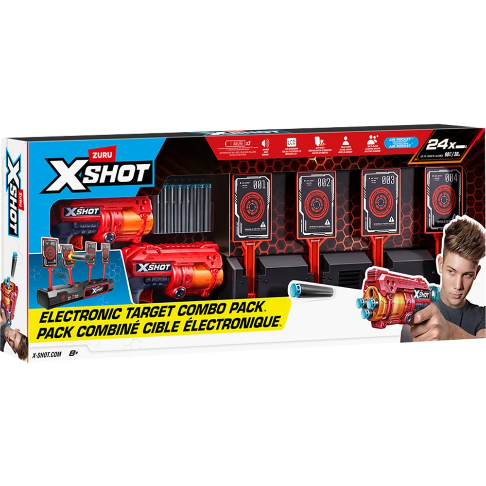 ZURU X-Shot Interactive célpont and Fury 4 sponge shooting gun set 36840