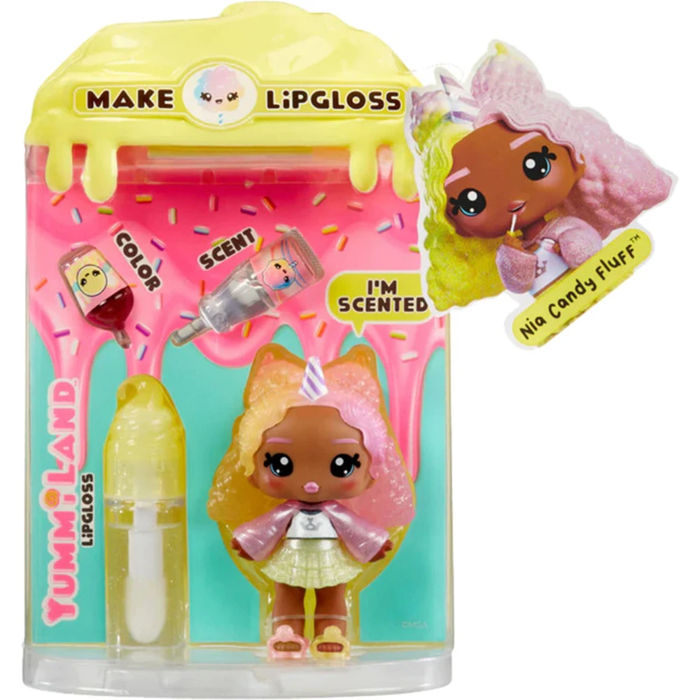 MGA ENTERTAINMENT Yummiland Lip Gloss Nia Candy Fluff baba 525462-EUC