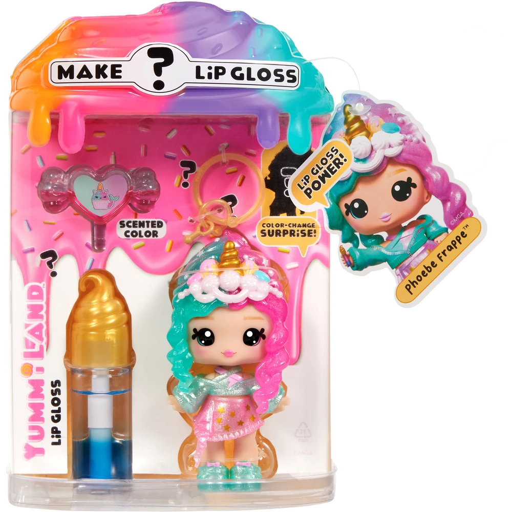 MGA ENTERTAINMENT Yummiland Lip Gloss Phoebe Frappe color change baba 546085-EUC