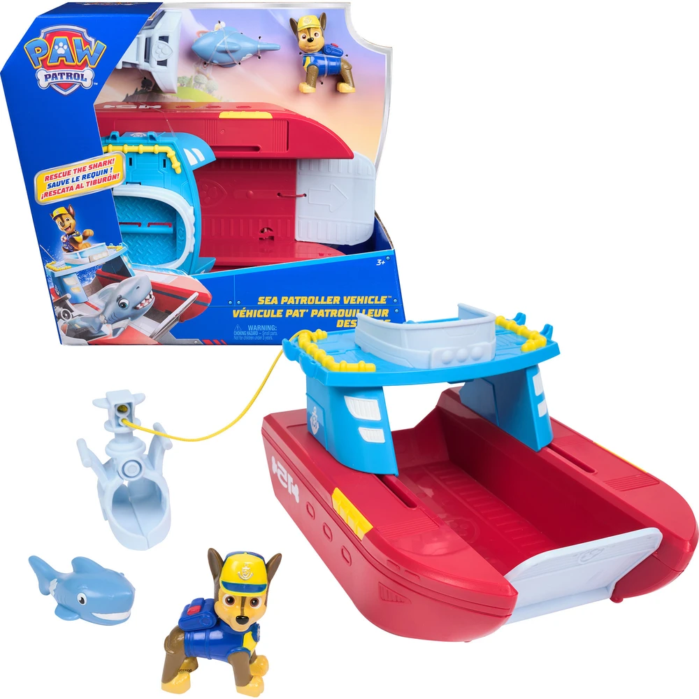 SPIN MASTER Paw patrol Sea Patroller mentőcsónak Chase figures and cápával 6074778