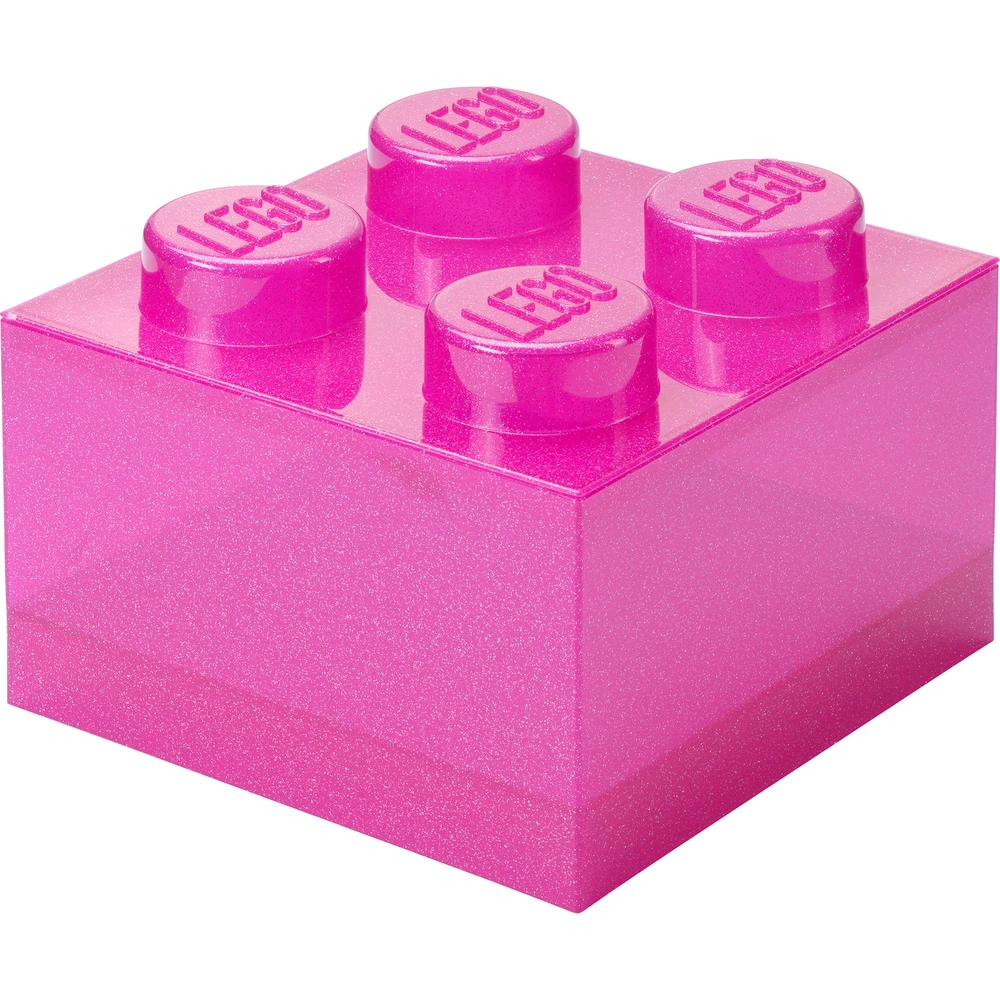 ROOM COPENHAGEN Storage box 4-es lego cube shape lid micaceous pink/átlátszó 40090801