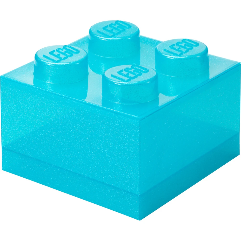 ROOM COPENHAGEN Storage box teteje 4-es lego cube shape micaceous világoskék/átlátszó 40090802