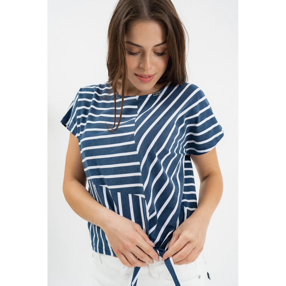 BUDMIL Derekán megköthető polo Female S blue-white