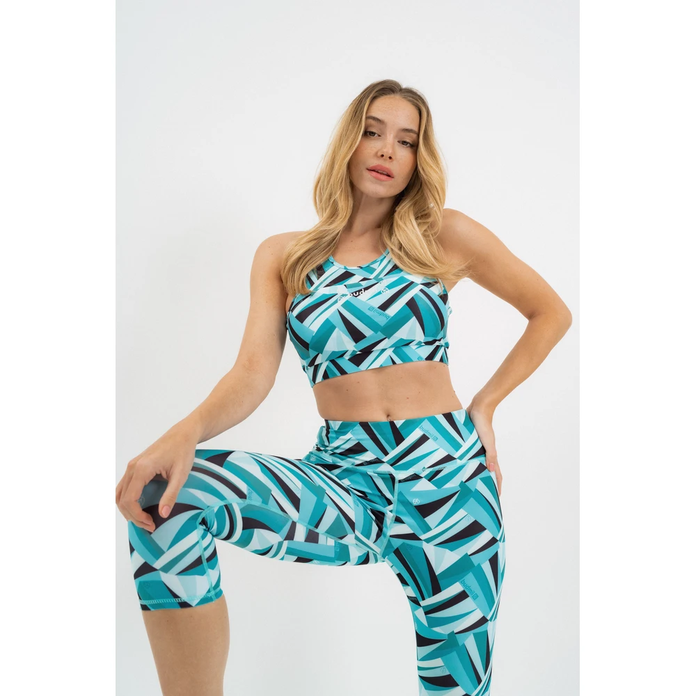 BUDMIL Fitness capri leggings Female S turcoise