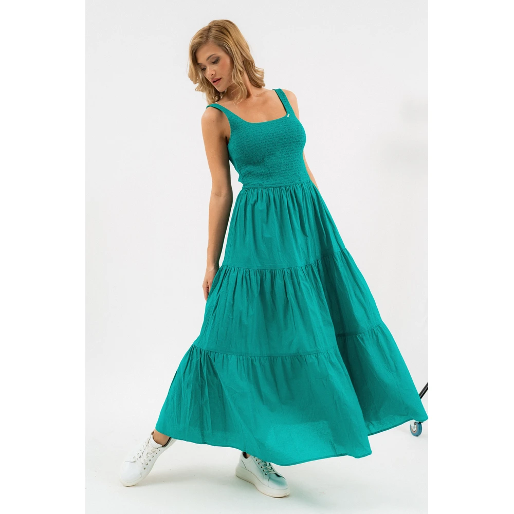 BUDMIL Long summer dress Female XL green