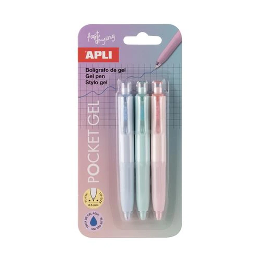 APLI Pocket Gel Mini zseléstoll push-button 0.5 mm mixed pastel LCA20499