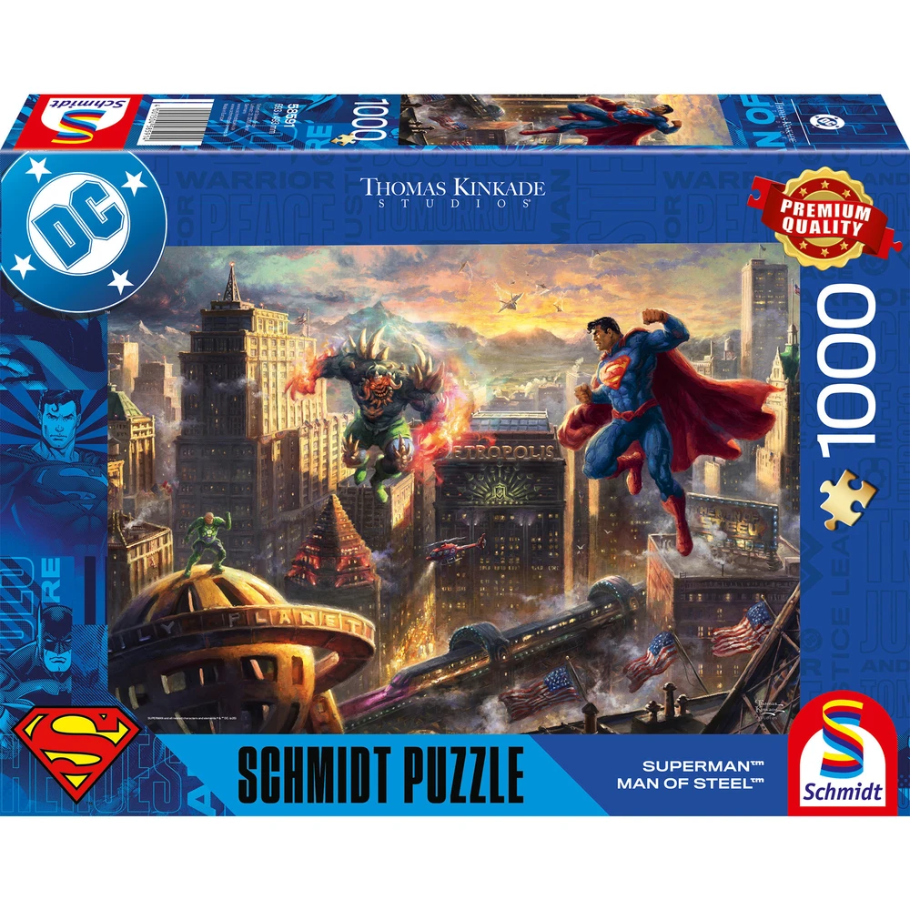 SCHMIDTSPIELE Puzzle játék 1000 darabos Thomas Kinkade Studios: DC Superman - Az acélember 58591