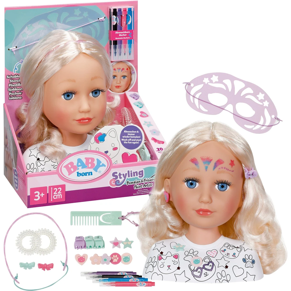 ZAPF CREATION Baby born styling fej smink és fodrász készlet 840825