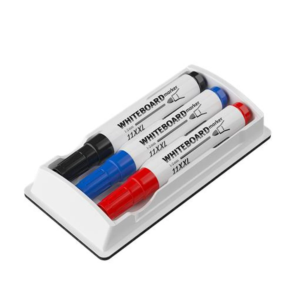 ICO 11 XXL tábla- és flipchart marker készlet tartóban 1-3 mm kúpos 3 szín +táblatörlő TICPLSZ