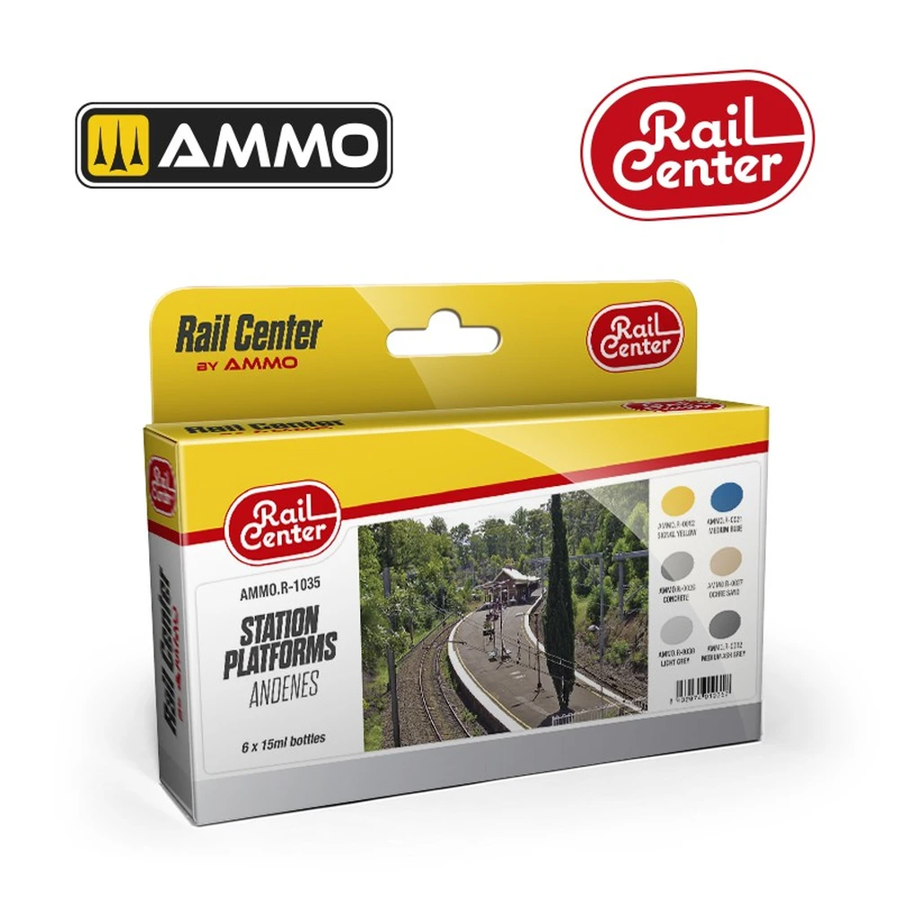 AMMO Rail Center Station Platforms akril festék készlet AMMOR1035