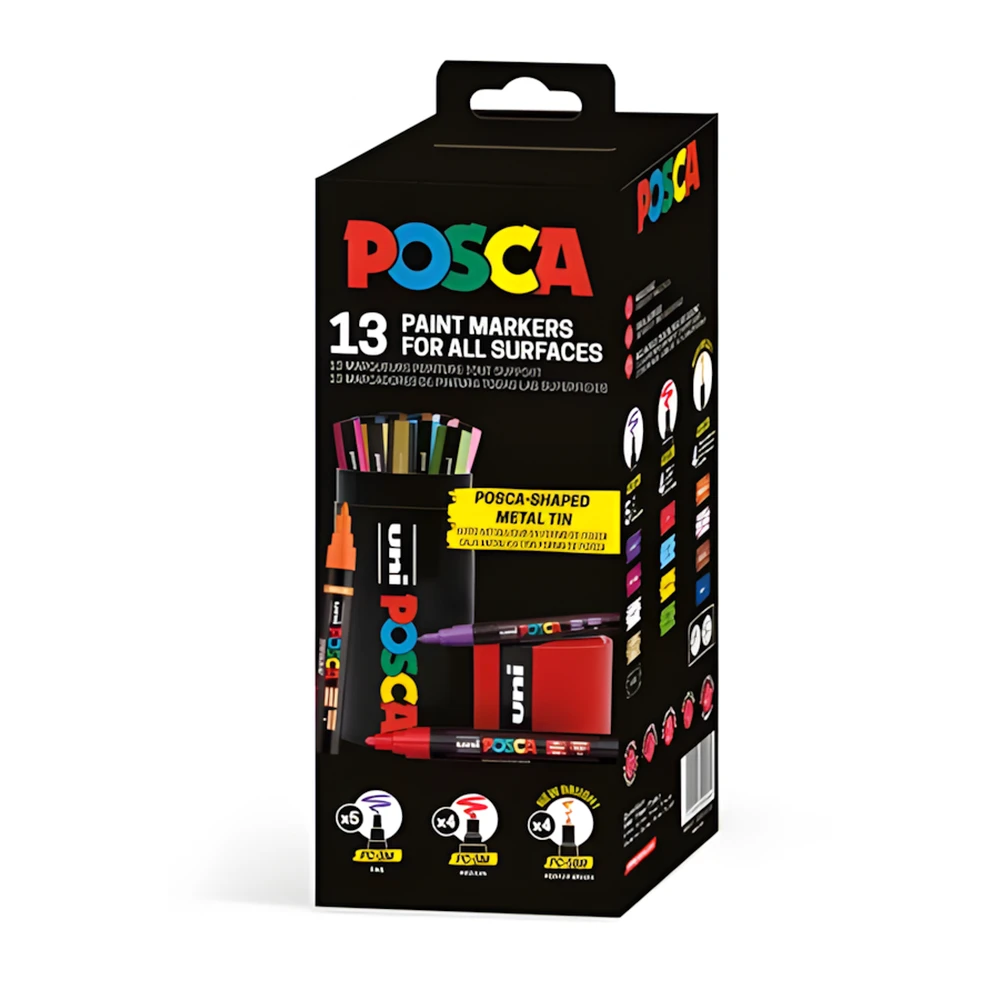 UNI Posca dekormarker Lager Metall Büchsen 13 Farbe TUPC13DBV