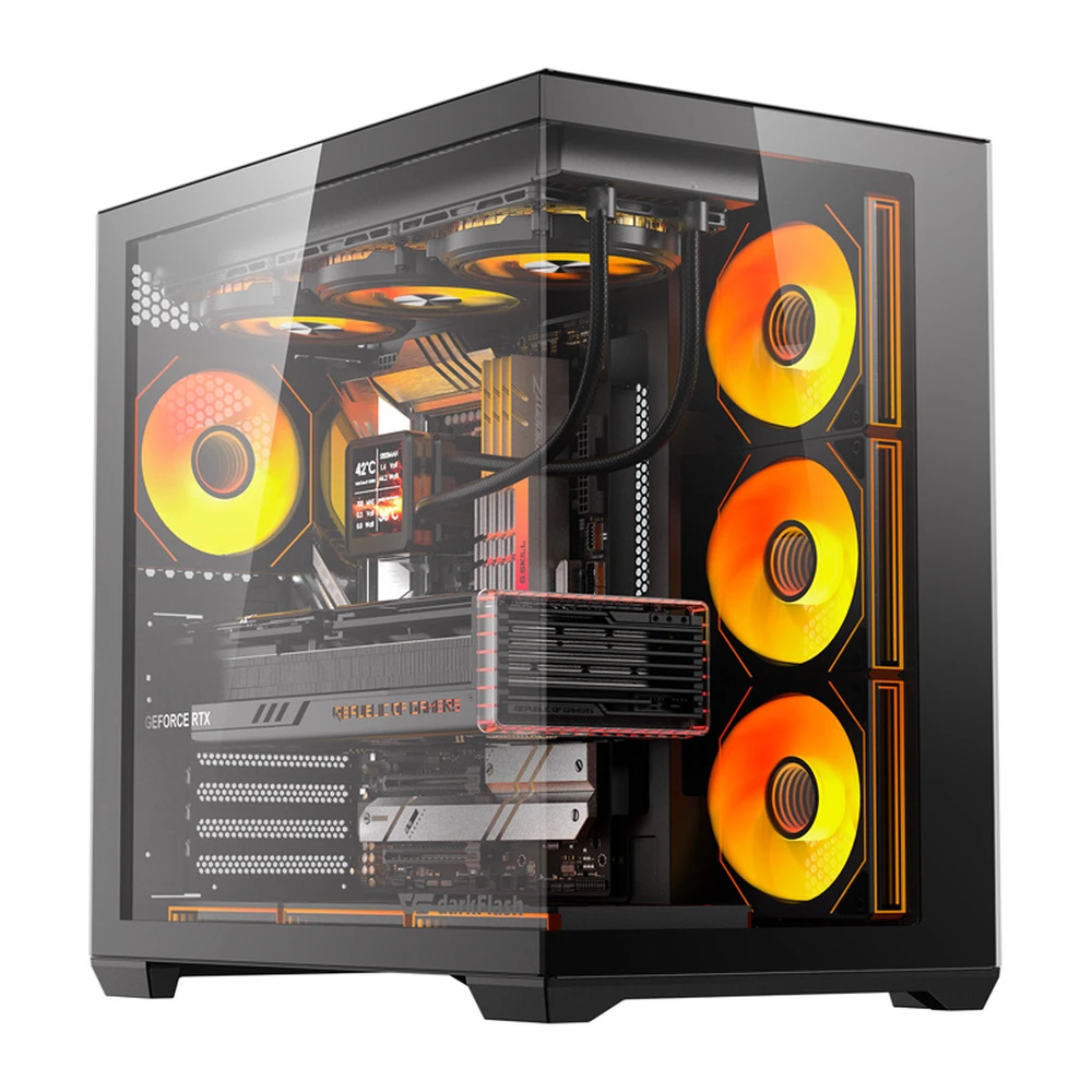 DARKFLASH C280 case black + 7 pcs fan