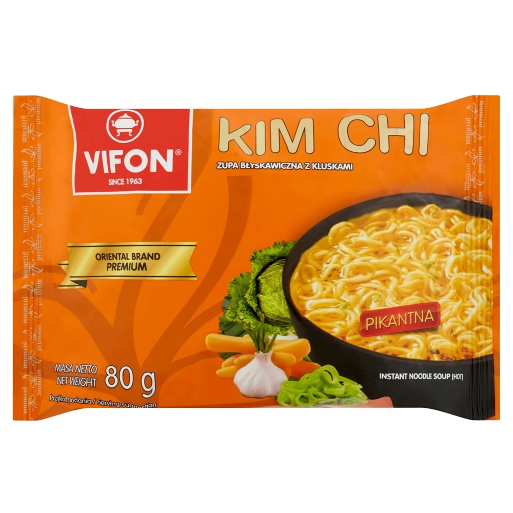 VIFON kim chi koreai instant tésztás soup csípős 80g 101480