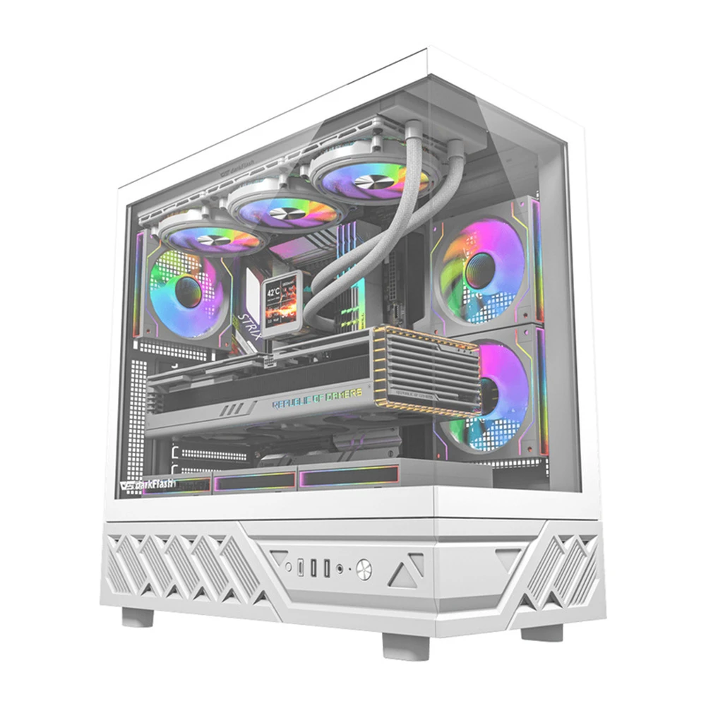 DARKFLASH DS950 számítógépház fehér ventilátor nélkül