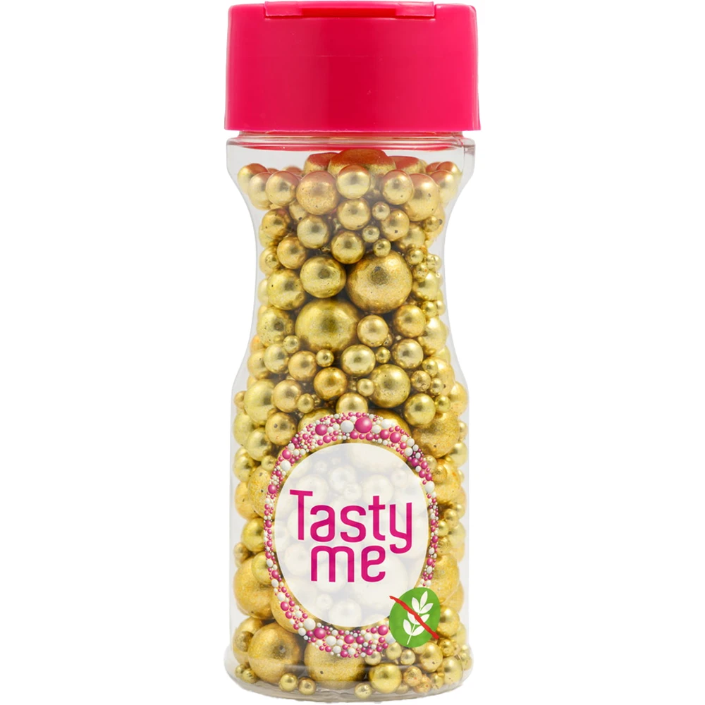 TASTY ME Gluténmentes metallic pearls tortadekor mix vintage arany 75g 101420