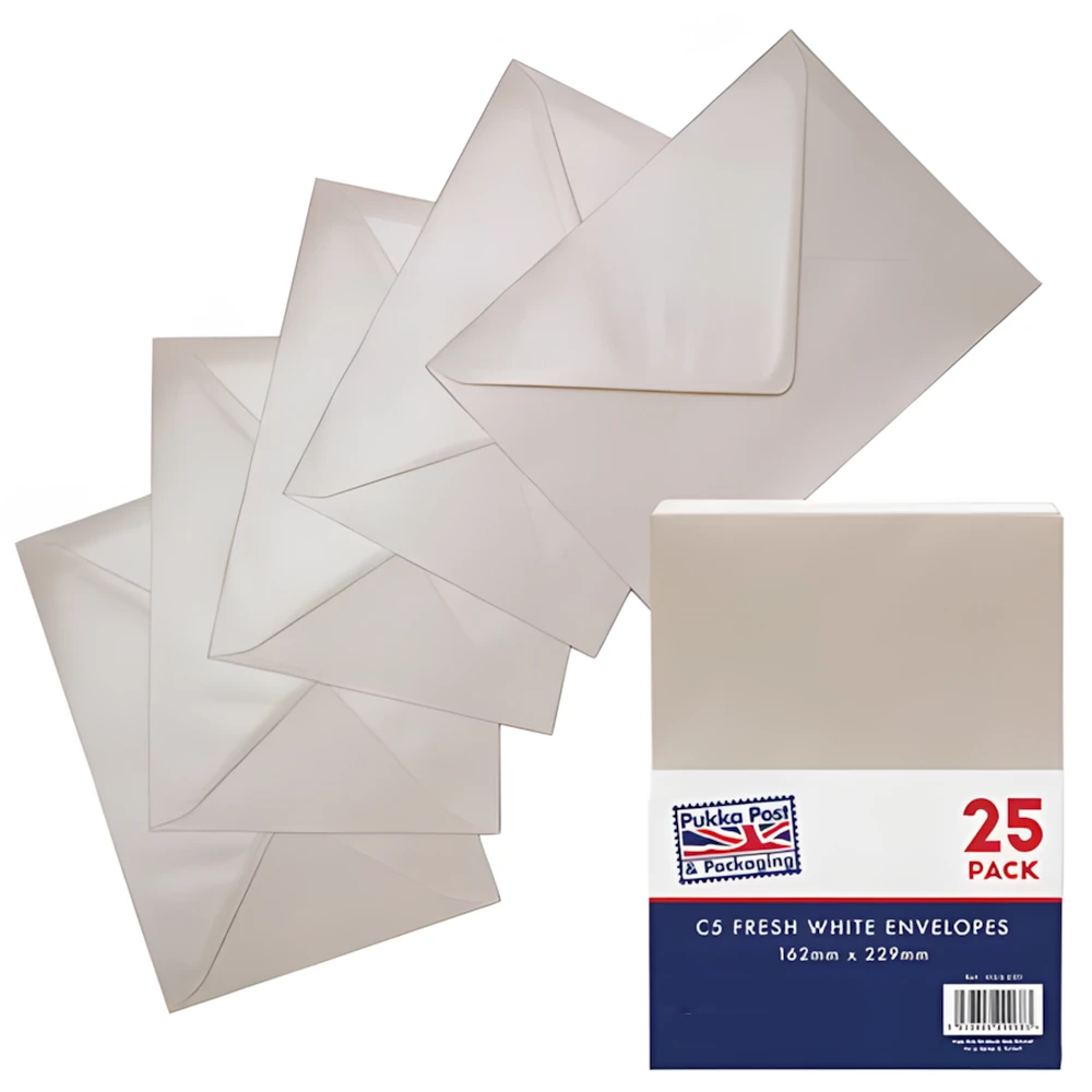 PUKKA PAD Fresh White envelope C5 enyvezett ivory white 25pcs 9068-ENV