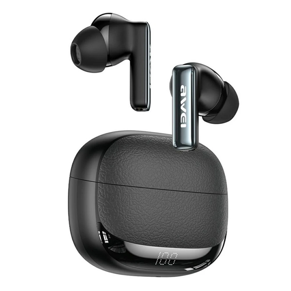 AWEI TA19 ANC TWS bluetooth earphone active zajszűrő LED black