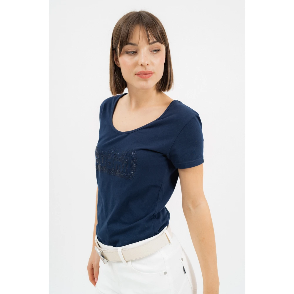 BUDMIL Strasszkövekkel decorated karcsúsított polo Female XL s.kék
