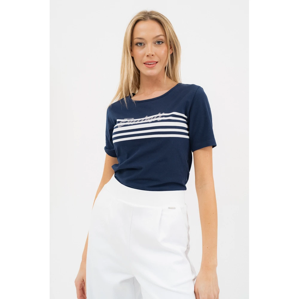 BUDMIL Karcsúsított polo Female L s.kék-fehér