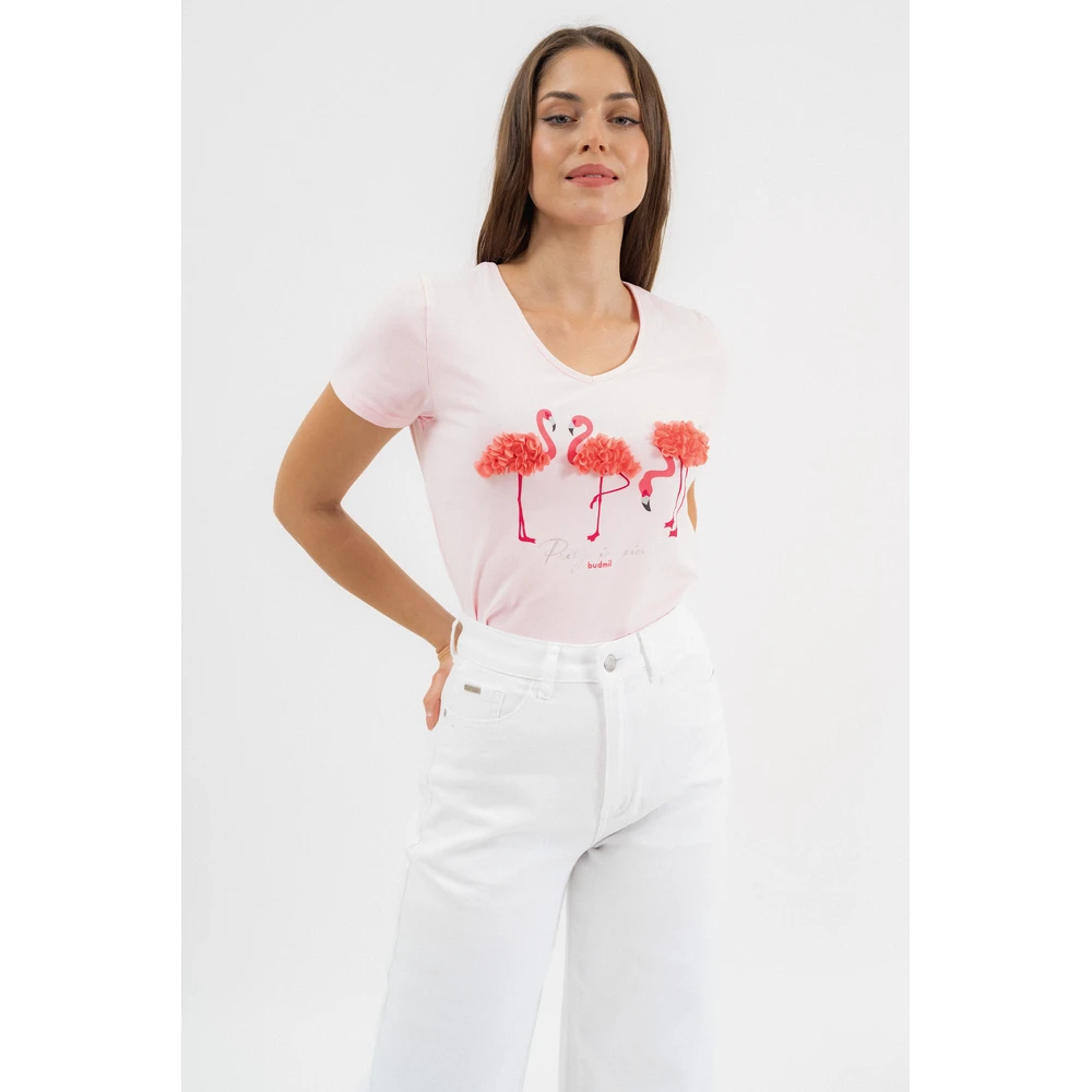 BUDMIL Polo textil rátétekkel Female XL pink