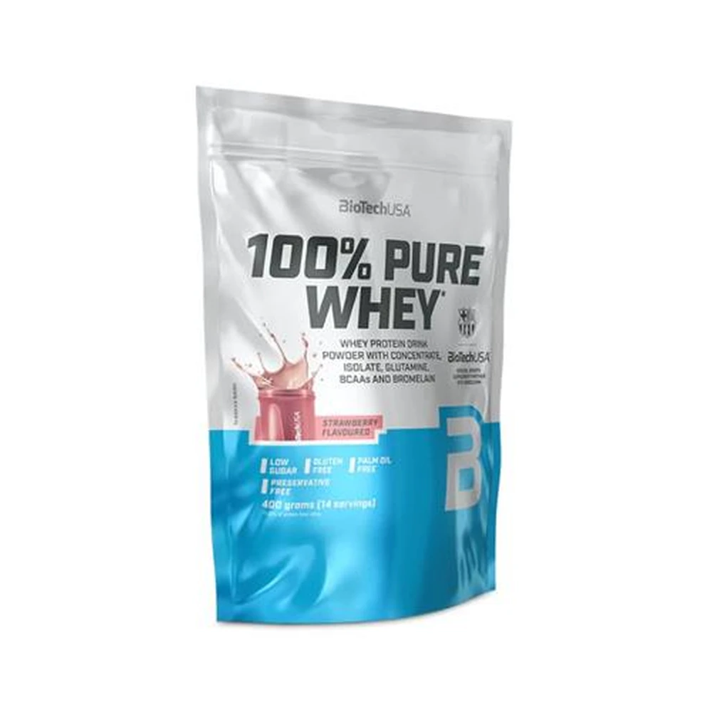 BIOTECH USA 100% Pure Whey tejsavó fehérjepor strawberry 400g KHEBIOUSA118