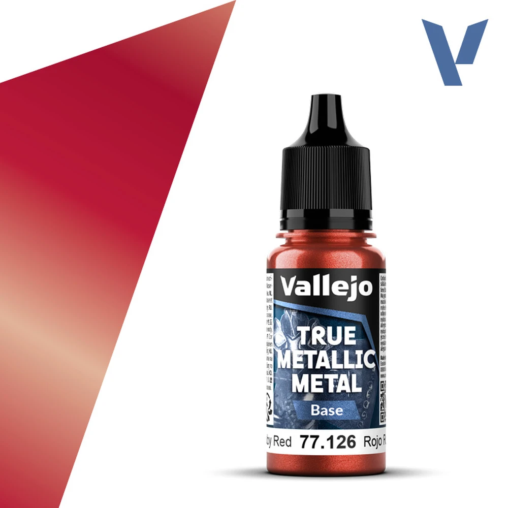 VALLEJO True Metallic Metal Base rubin vörös akrilfesték 18ml VAL77126