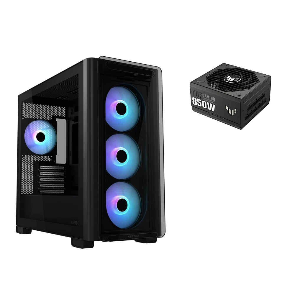 ASUS A23 Plus TG ARGB black + TUF Gaming 850G PSU A23 PLUS TG/ARGB FANS+TUF-GAMING-850