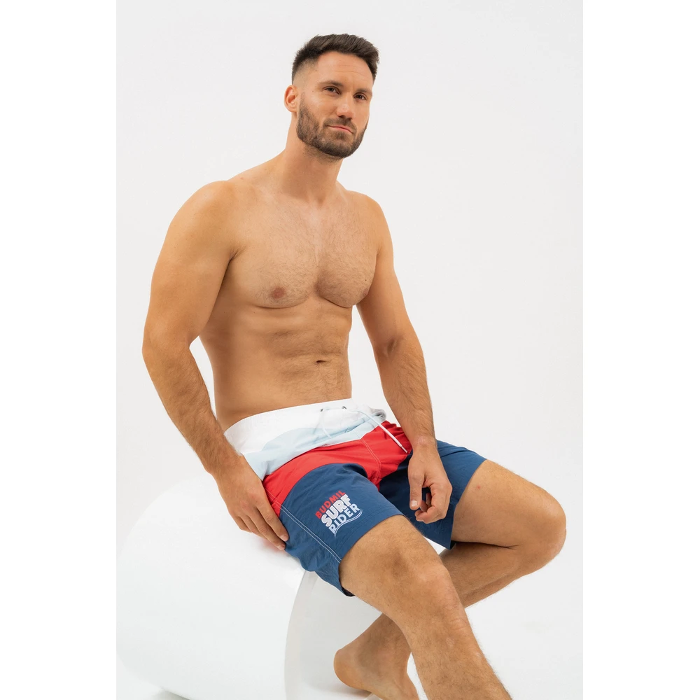BUDMIL Beach short Férfi S fehér-kék