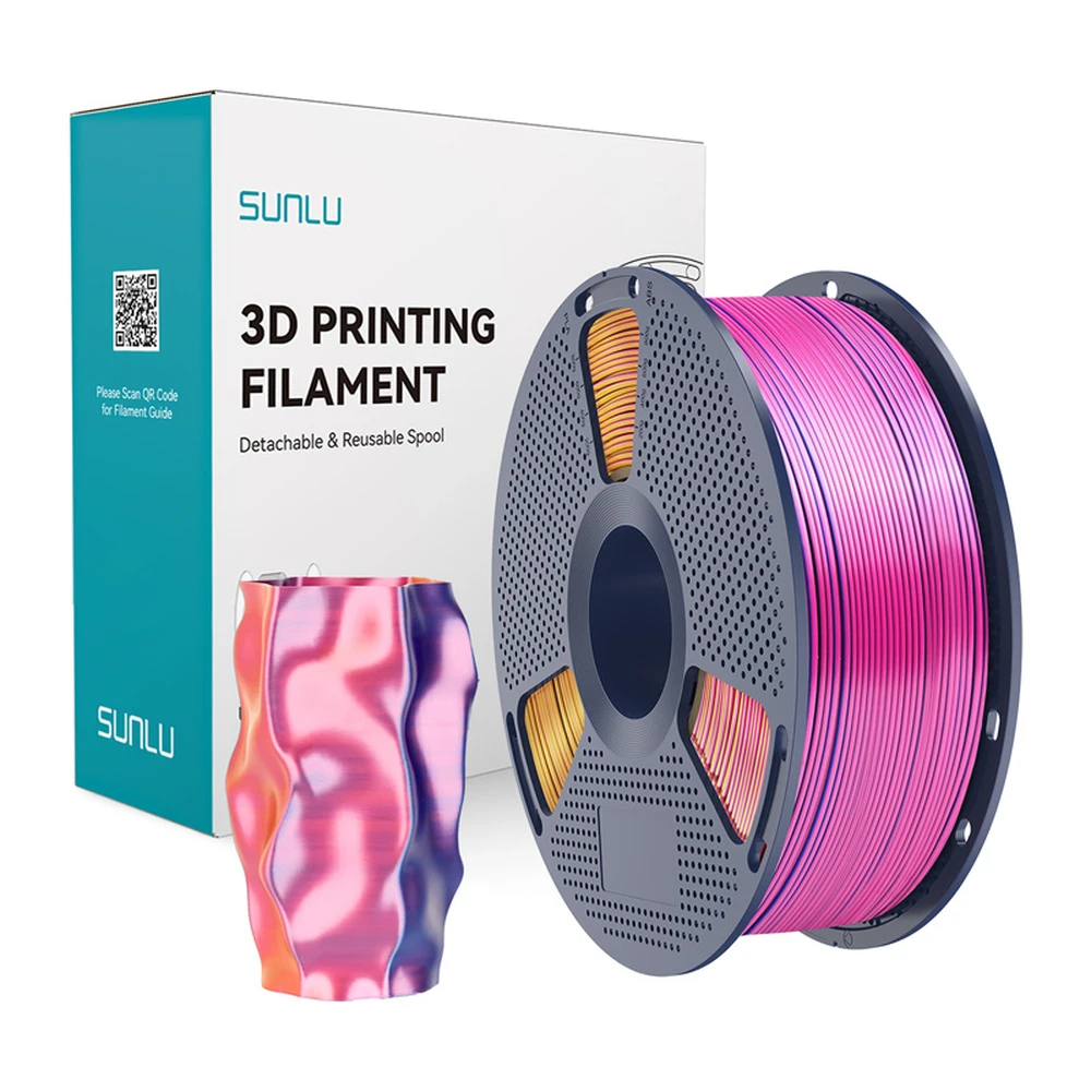 SUNLU PLA+ Silk háromszínű szál piros-sárga-kék PLA+ Silk TC R Y Blu