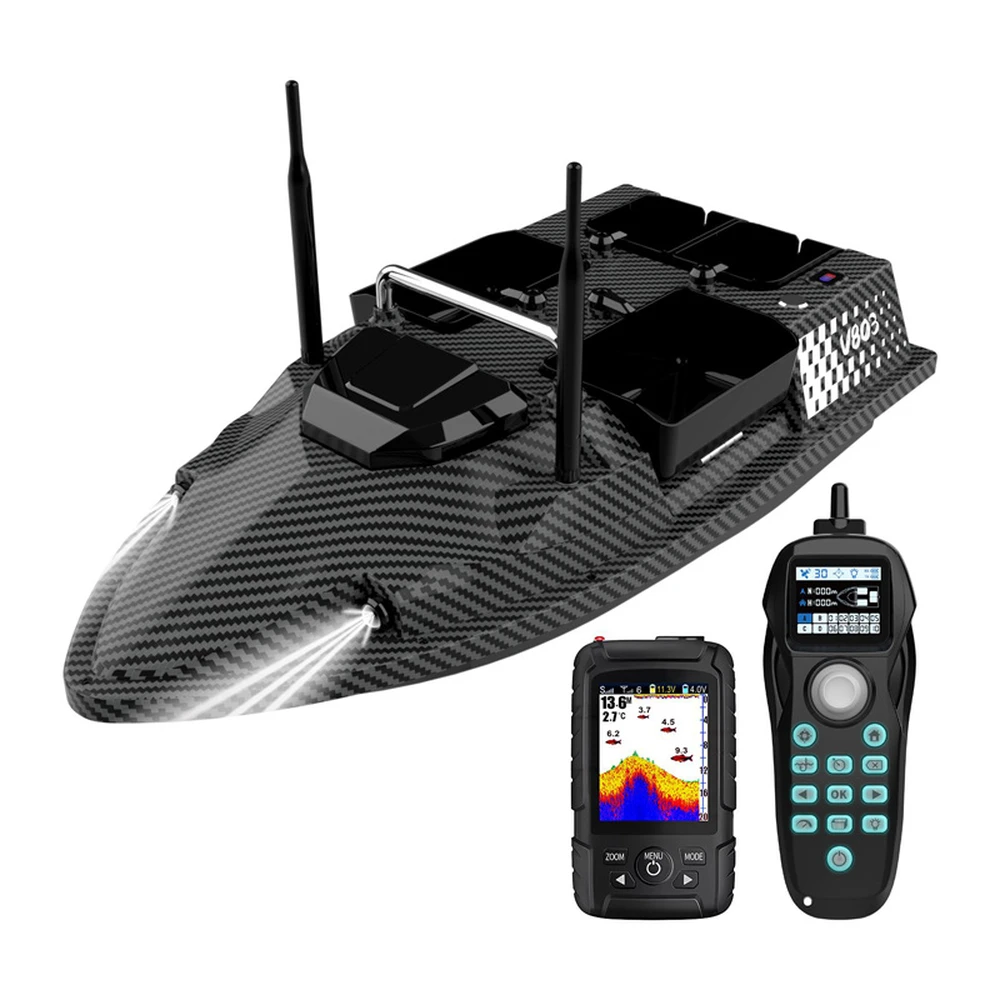FLYTEC V803-Pro 12000mAh RC csalihajó GPS szonárral szénszálas