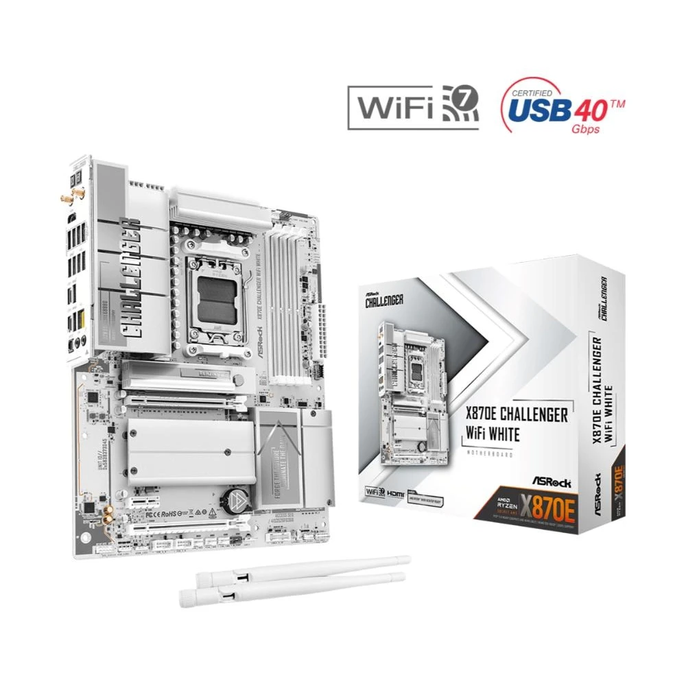 ASROCK X870E Challenger WiFi Fehér X870E CHALLENGER WIFI WHITE