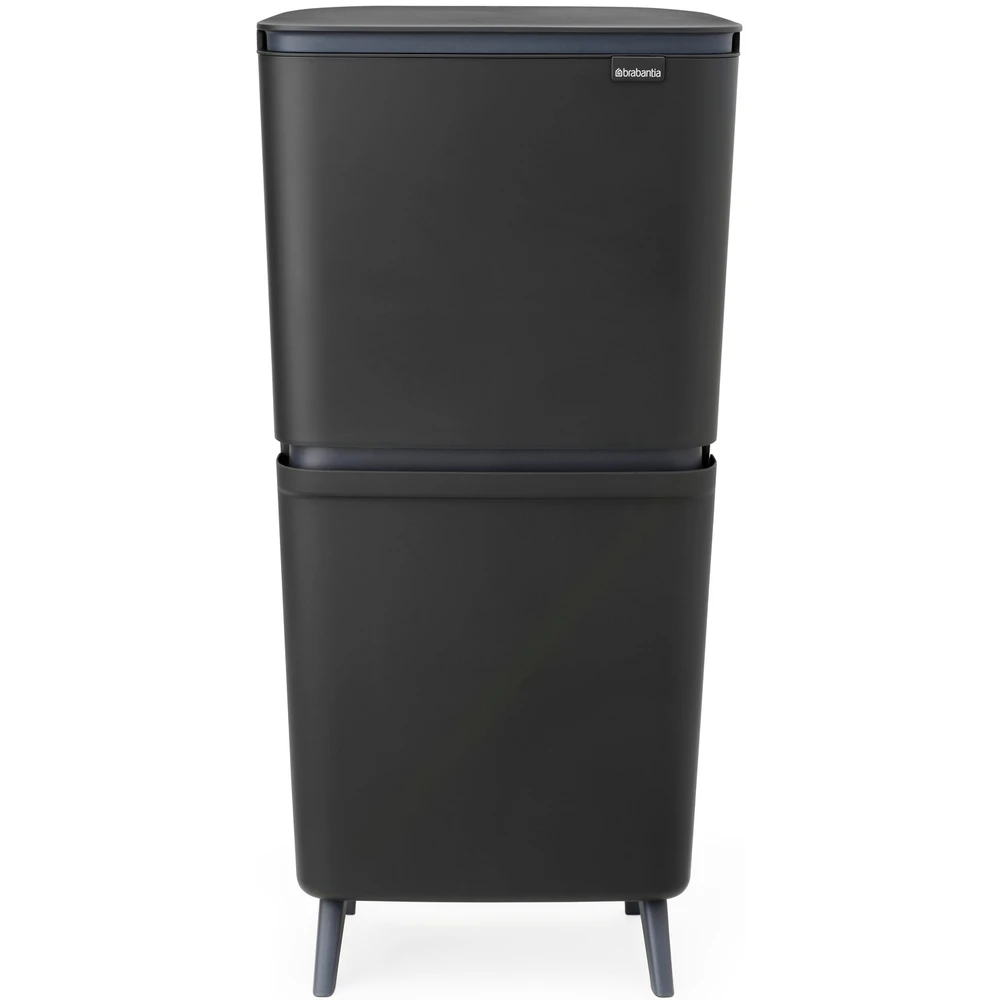 BRABANTIA SortUp Recycle Bin Hi lábakon szelektív waste collection tower Soft-Close 10+10+25L plastic dark grey 275043 BR275043
