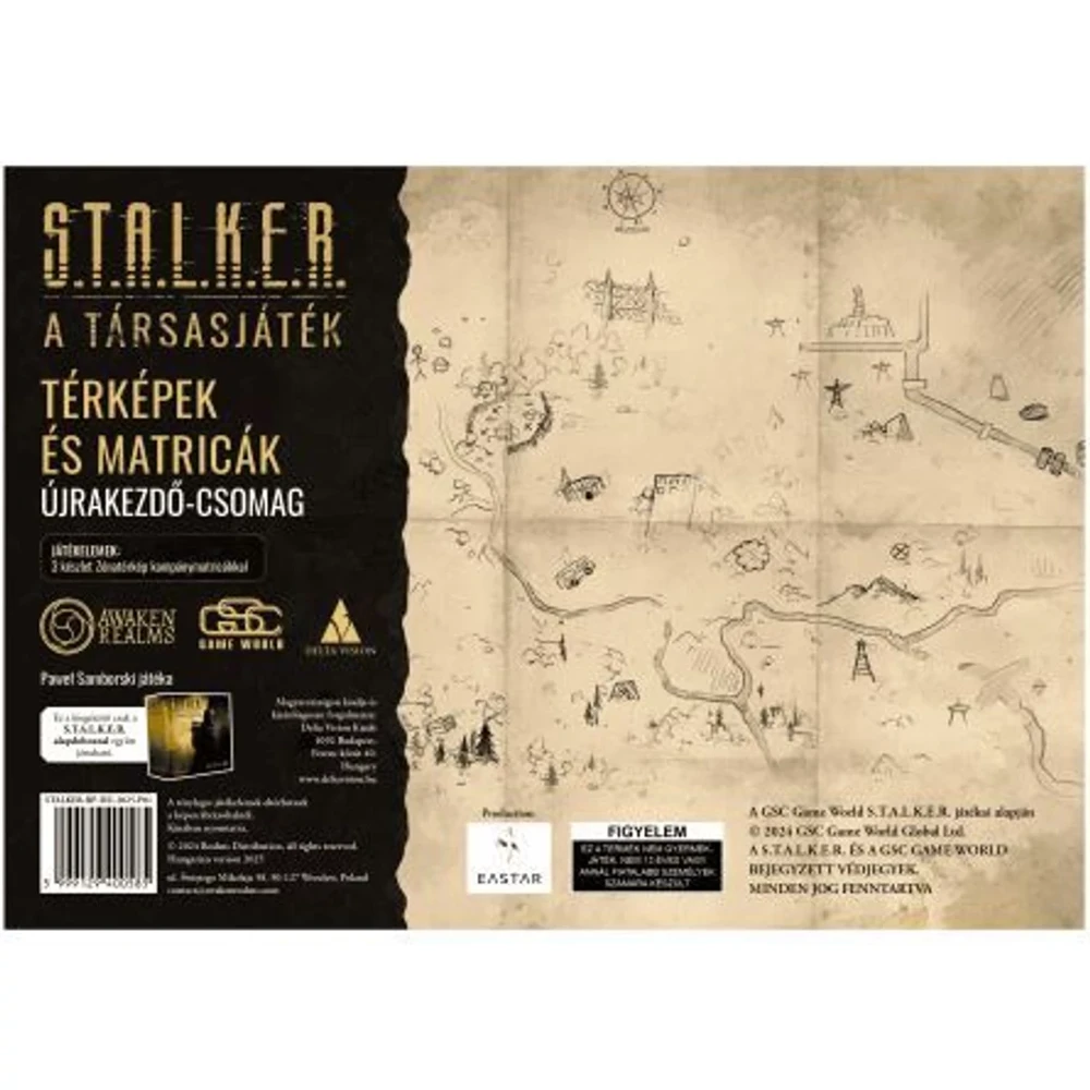 DELTA VISION S.T.A.L.K.E.R.: A társasjáték - Térképek és matricák újrakezdő csomag DEL34830