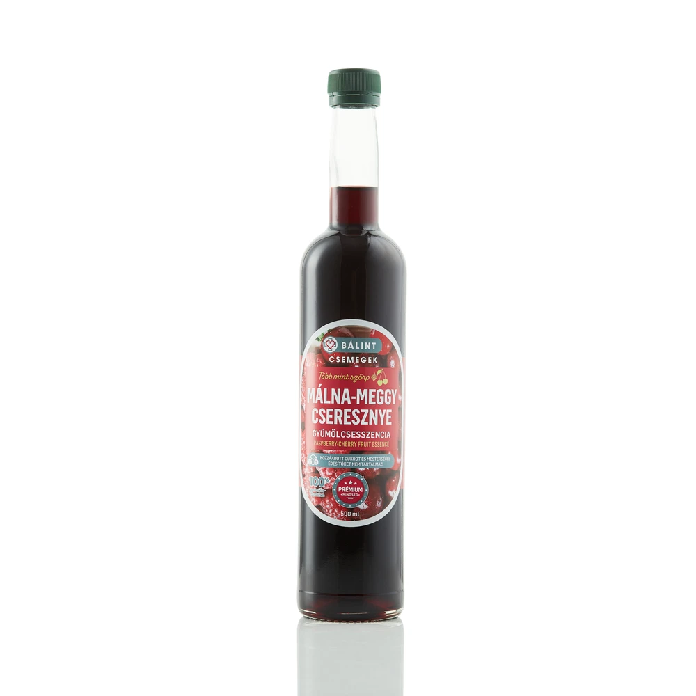 Bálint csemegék málna-meggy gyümölcsesszencia 500 ml 101882