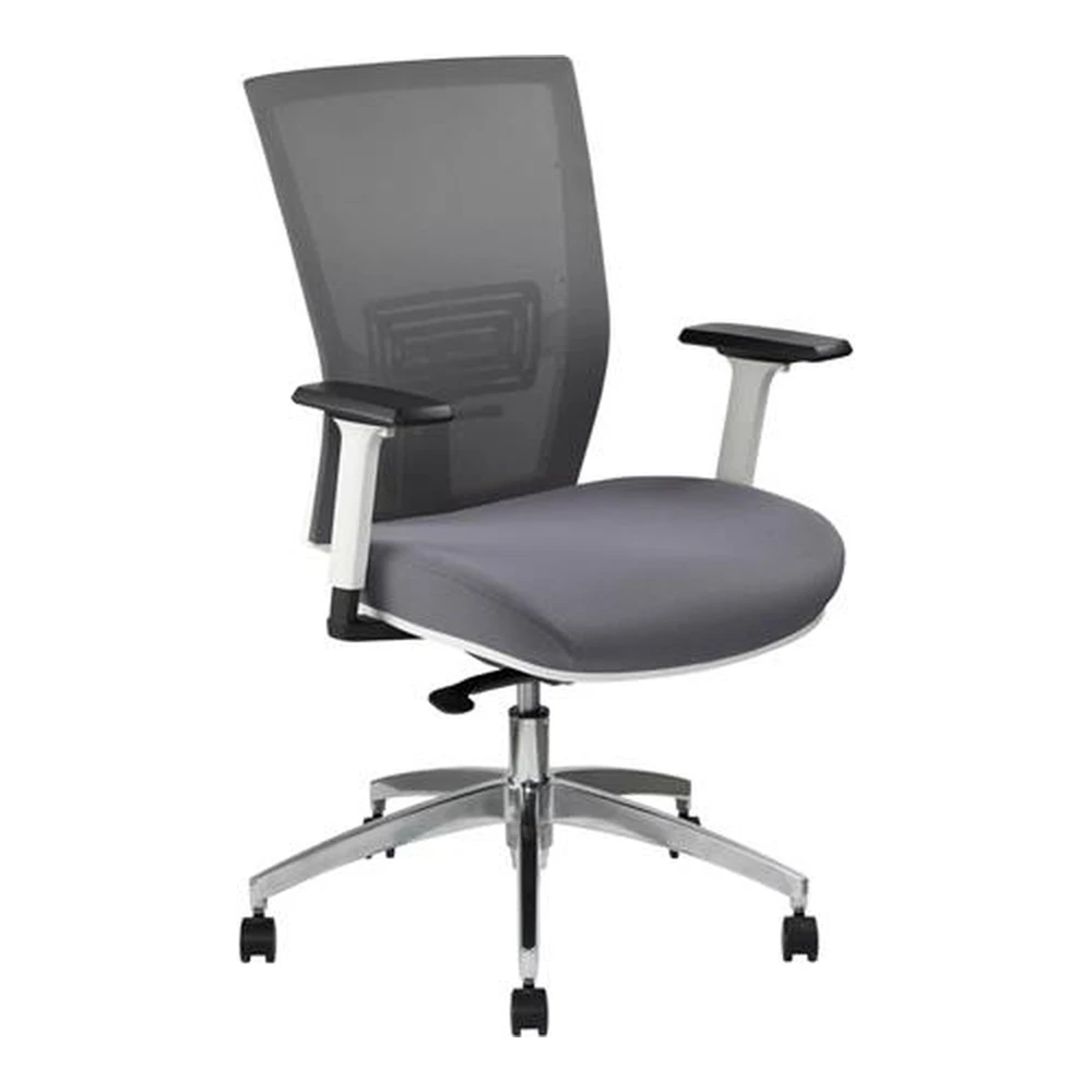 MAYAH Radar III clerical chair karfás hamuszürke reticulated háttámla white frame aluminum lábkereszt BBSZVV68