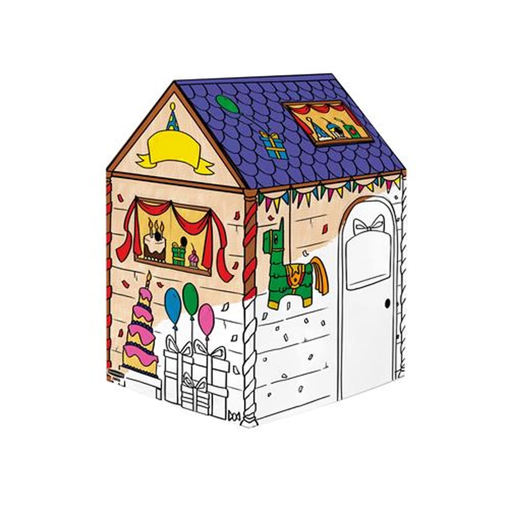 FELLOWES Színezhető karton játékház XL szülinapi 81x81x121cm IFW142505