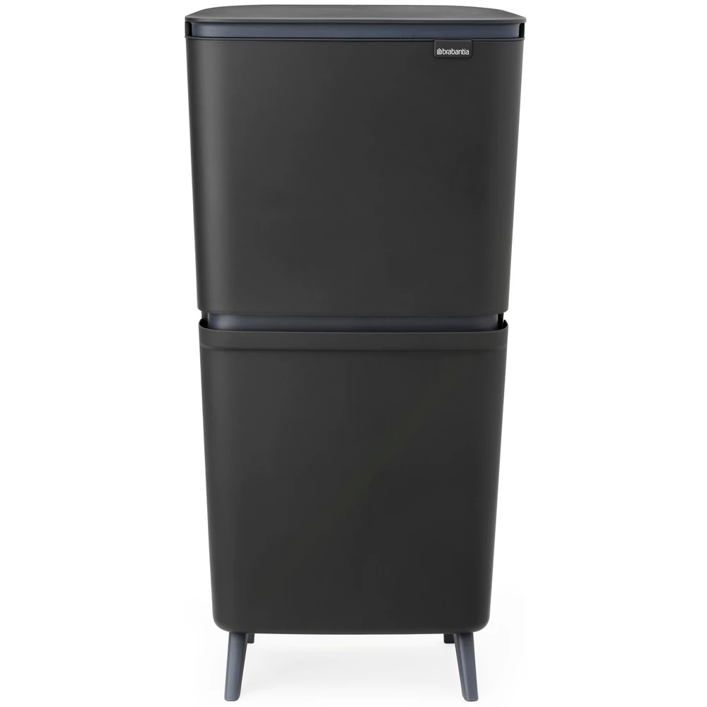 BRABANTIA SortUp Recycle Bin Hi 2 storey szelektív waste collection tower lábakon felhajtható cover 20+25L plastic dark grey - 275067 BR275067