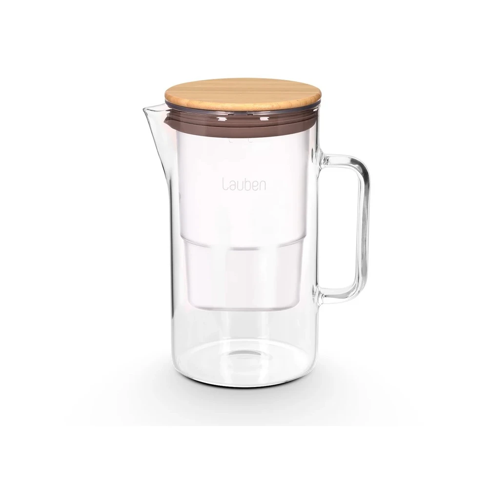 LAUBEN water Filter jug 25 l boroszilikát glass bamboo lid 25GW