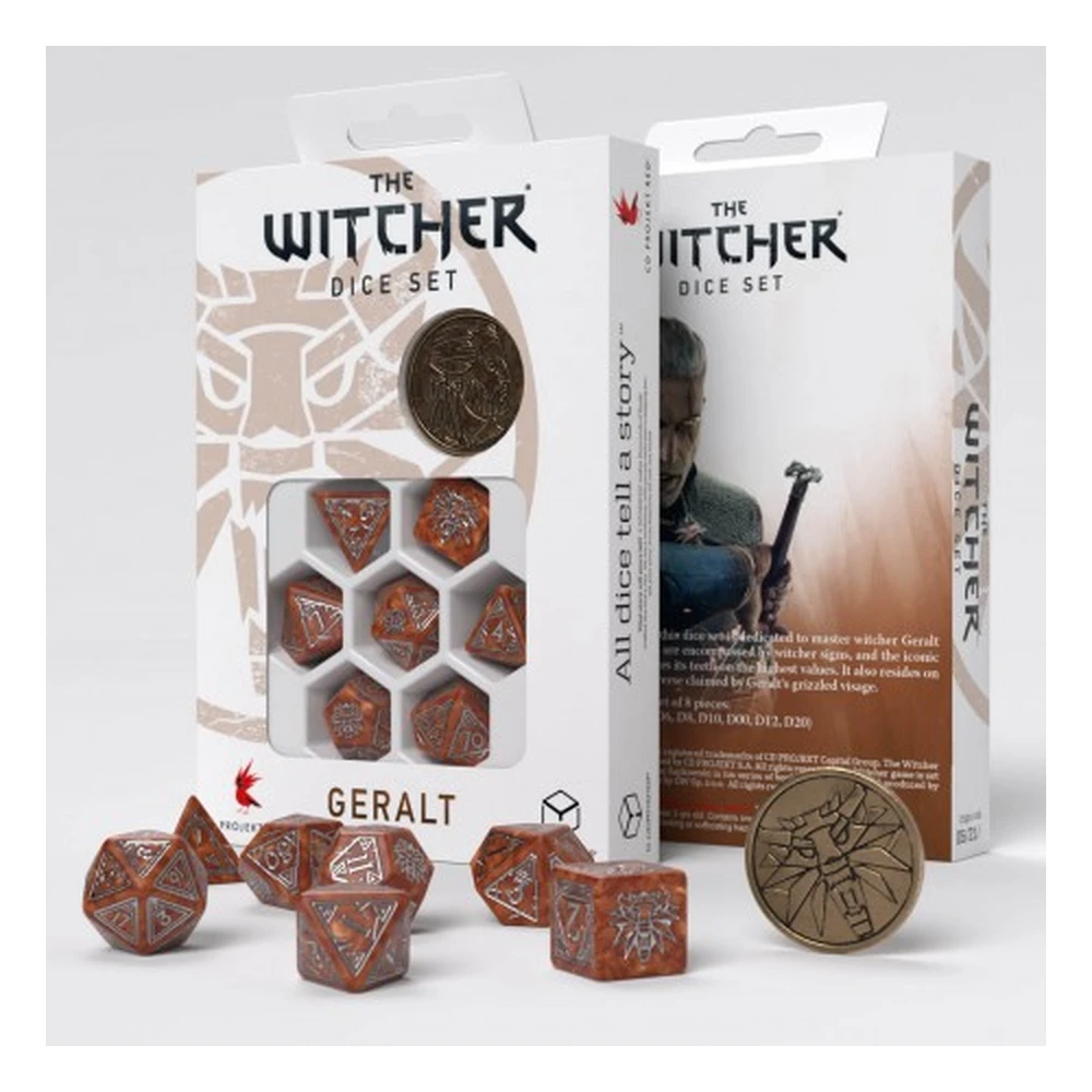 Q WORKSHOP Witcher Geralt – The Monster Slayer bronze dobókocka stock DNDDICE218