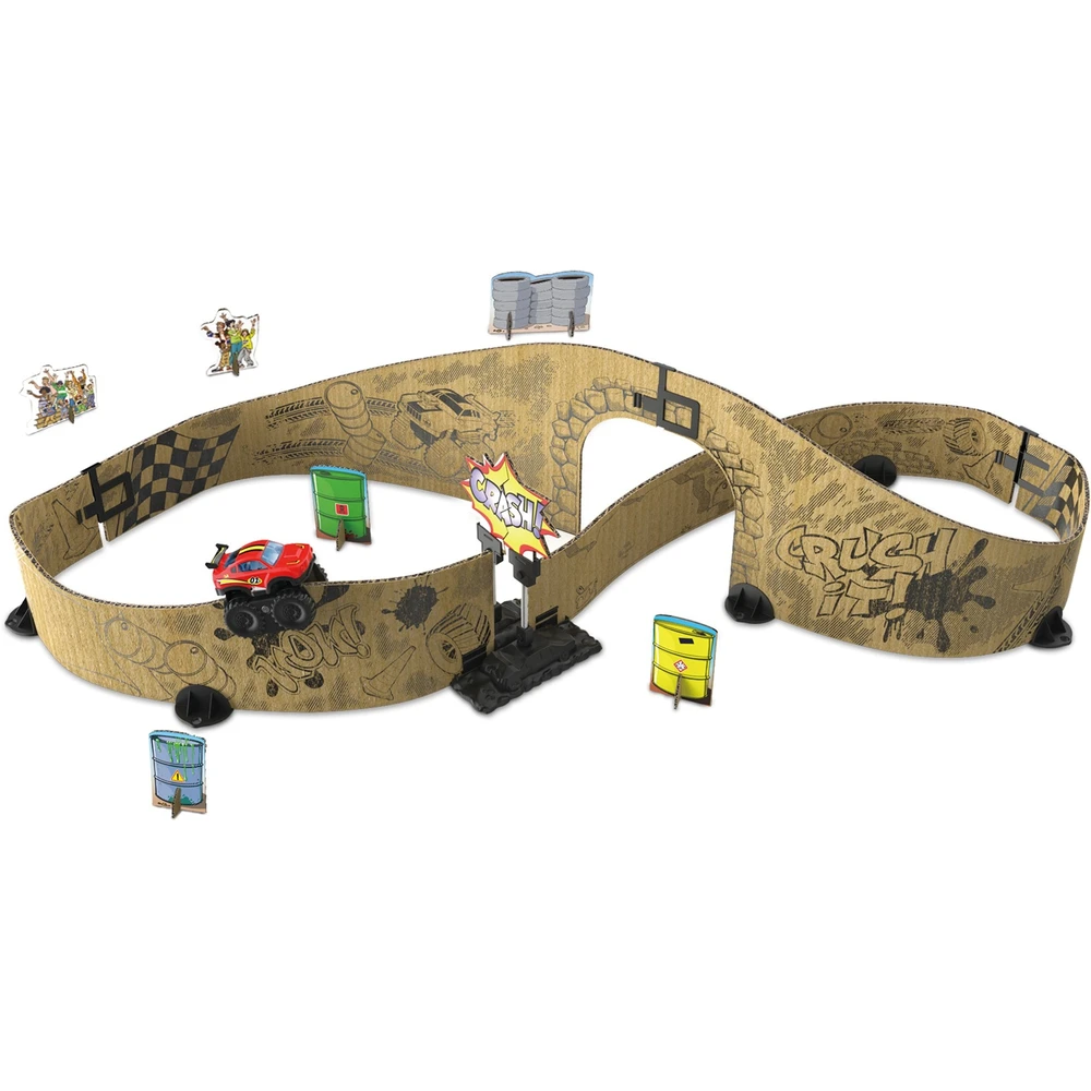 MAJORETTE Car-Board Racers Monster-Adventure motorway set light and sound effect 80-563904