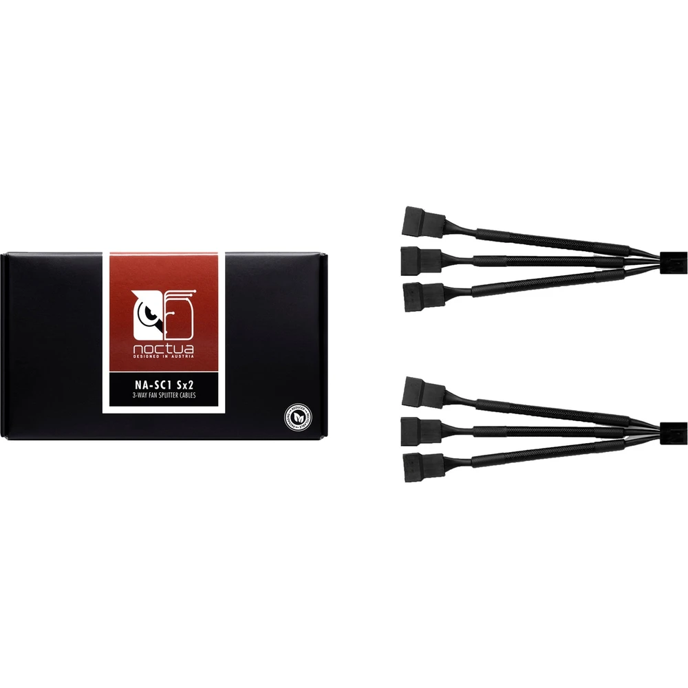 NOCTUA NA-SC1 Sx2 PWM ventilátor elosztó kábel fekete 2 darabos szett
