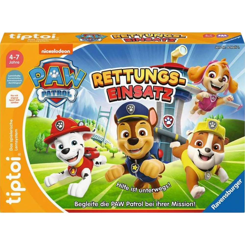 RAVENSBURGER TIPTOI Mancs Őrjárat mentőakció társasjáték NÉMET nyelvű 00202
