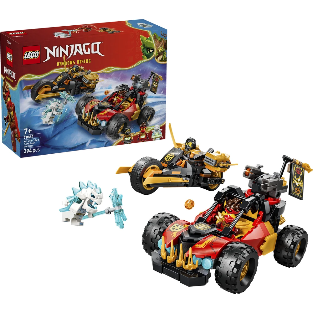 LEGO Ninjago Kai and Cole kombó-versenyautója 71864