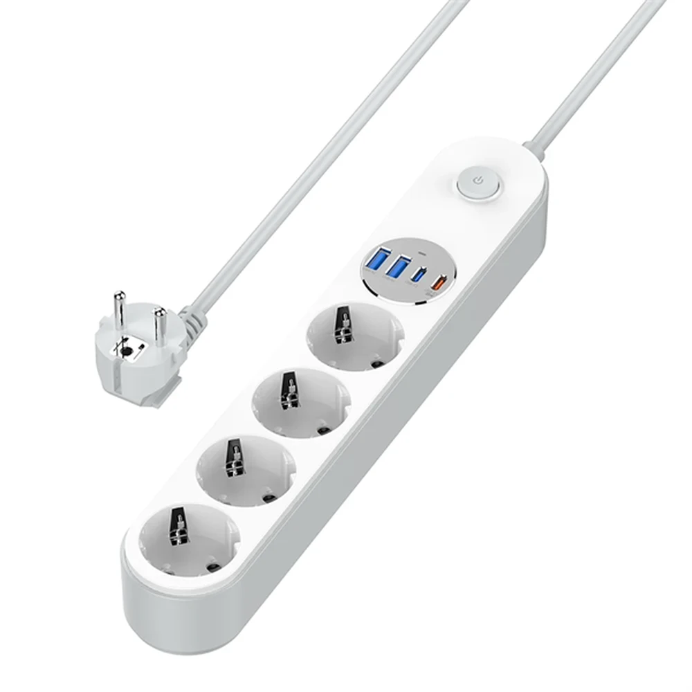 COLORWAY CW-CHE44PDW Splitter 4 priză 4x USB Type-C PD 2m alb