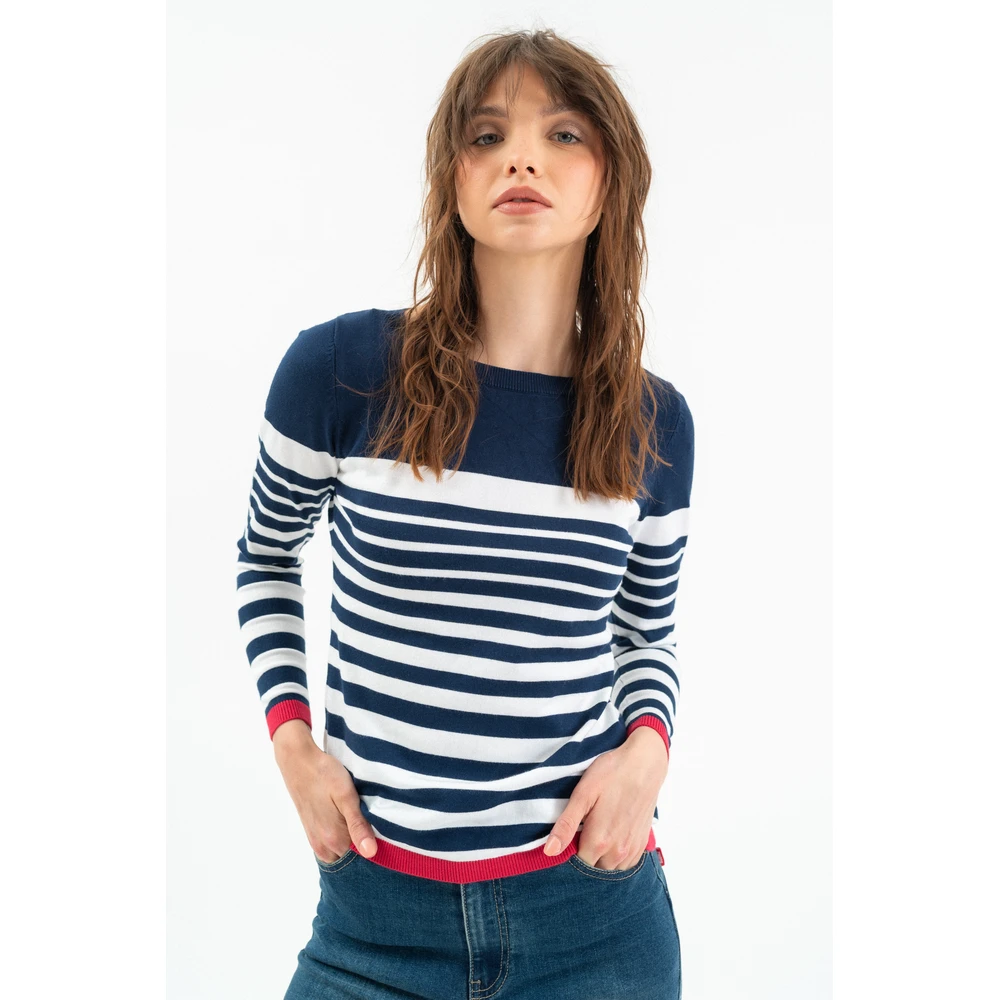 BUDMIL Kötött sweater Female XXL blue-white