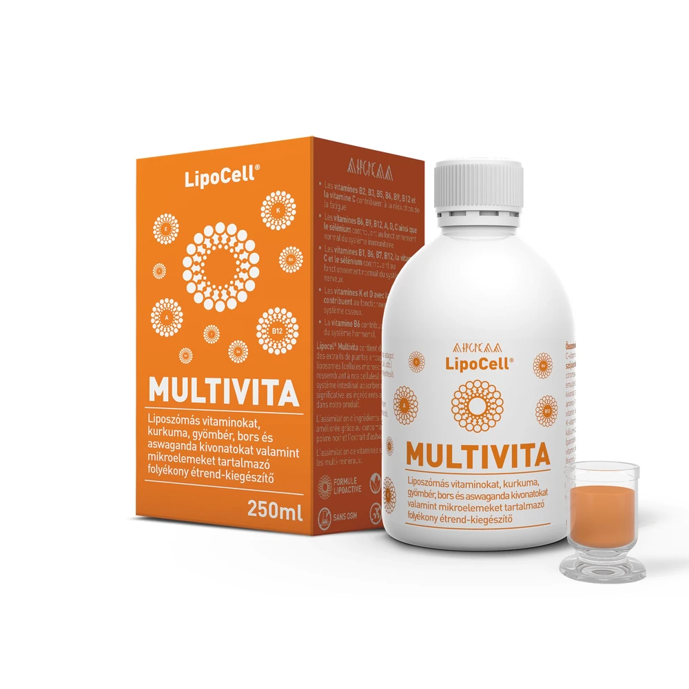 Lipocell multivita narancs ízű liposzómás vitamin 250 ml 102875